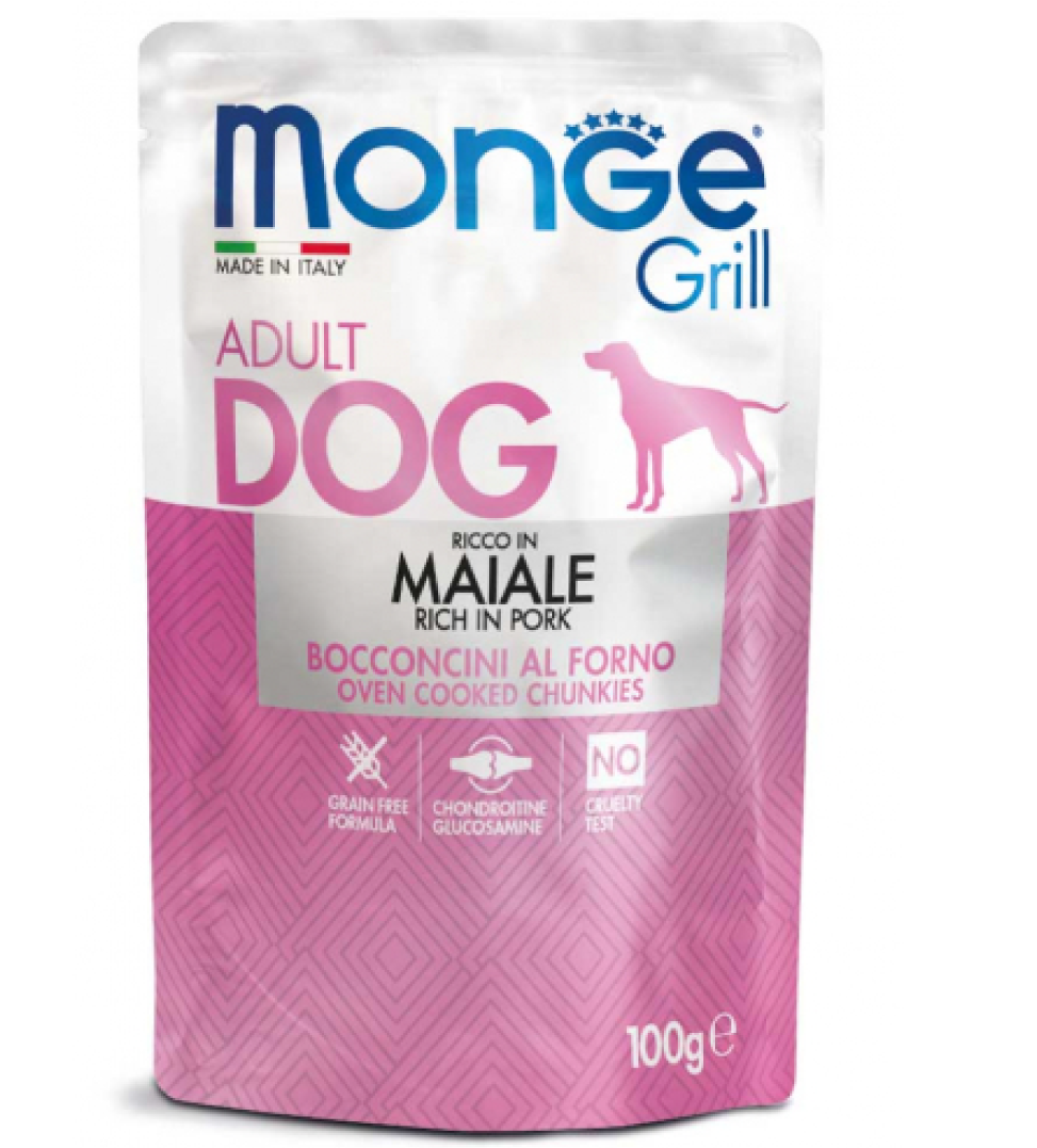 Monge Grill Maiale 100gr Alimento umido per Cani Monge Grill Maiale 100gr Alimento umido per Cani